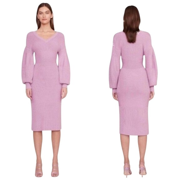 Staud - NWOT Carnation Long Sleeve Midi Sweater Stretchy Dress Sz S - Picture 1 of 9